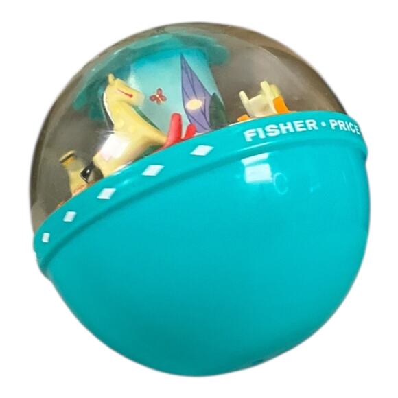 Vintage Fisher-Price Merry-Go-Round Push ’N Spin Toy 1960s–70s Classic Baby - Picture 10 of 14